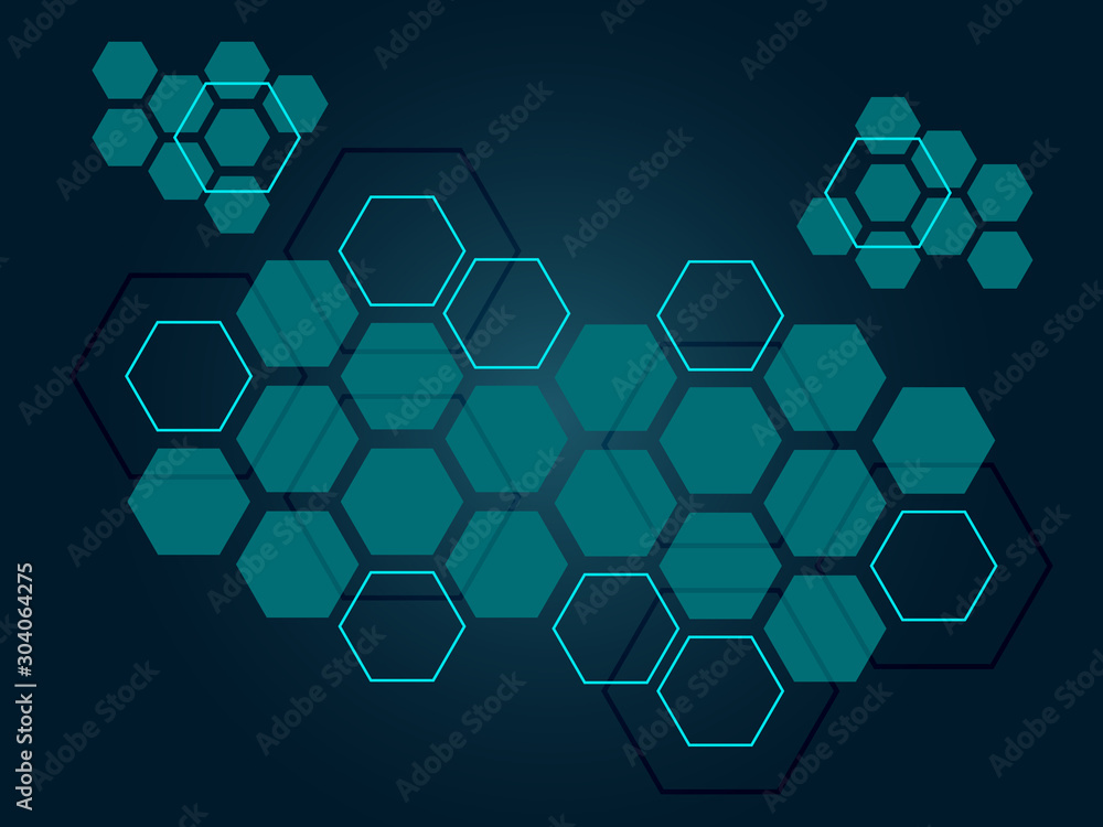 Poster futuristic modern high-tech background. technology polygonal concept abstract hexagon background for