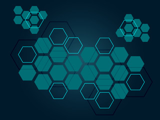 Futuristic modern high-tech background. Technology polygonal concept abstract hexagon background for digital technology, science, innovation medicine, health and research. Vector illustration EPS10.