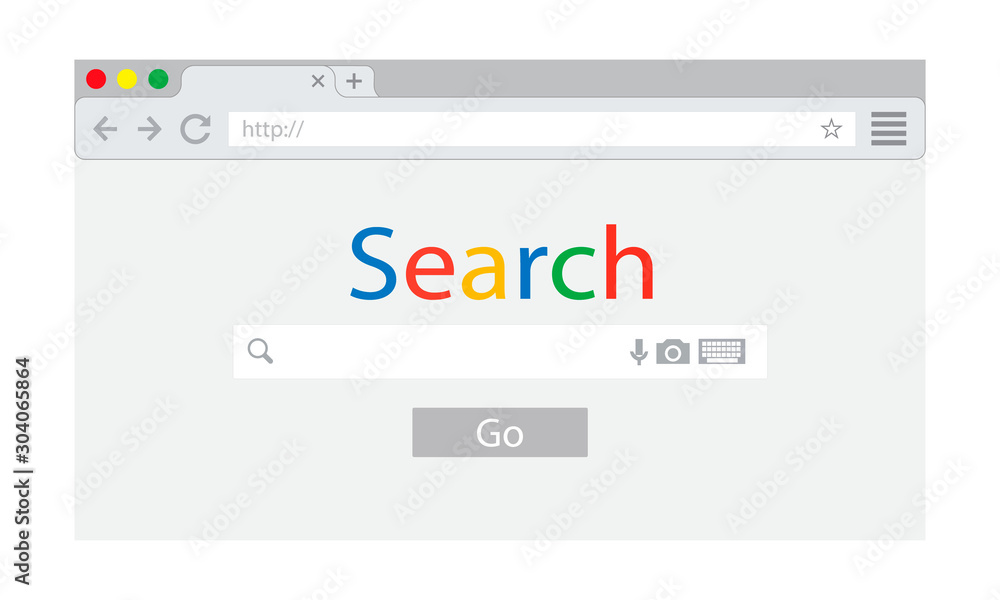 Wall mural simple browser interface window isolated. icon sign design flat vector illustration eps10