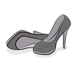 women's shoes scattered. vector illustration.