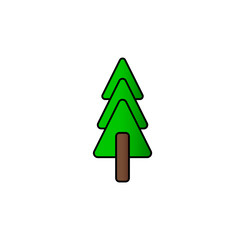 Abstract christmas tree logotype with green rounded triangle formed elements. Fir tree, x mas symbol logo for printing on product during festive holiday season in winter. illustration raster image