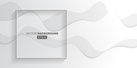 White Gray Gradient Elegant Waves with Shadows Background Template