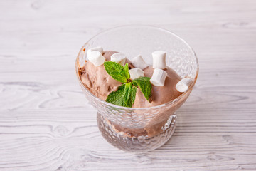 ice cream in the bowl, menu for children dessert