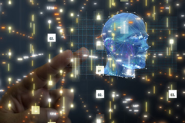 science consist head human digital technology concept