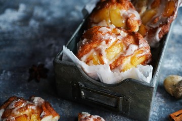 Homemade Apple Fritters with cinnamon glaze