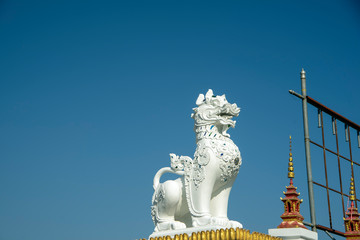 Obraz premium Temple guardian at Wat Jed Yod, Chiang Rai, Thailand