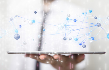 Fototapeta premium Abstract technology geometric and data