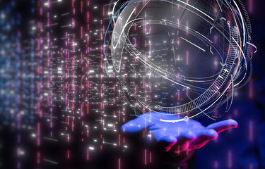 Global network concept. 3D rendering