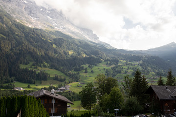 The old local houses  in the foothills of the Alps , Interlaken Switzerland