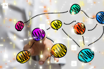 group of people talking in social network.