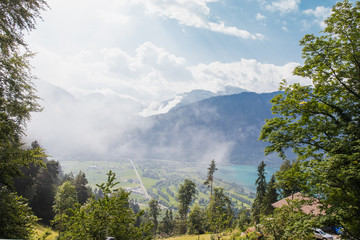 Interlaken with Swiss Alps and stunning valley from Brunig Pass, Switzerland