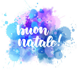 Buon Natale holiday watercolor background
