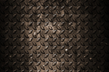 old and rust diamond plate. metal background and texture. - 304073461