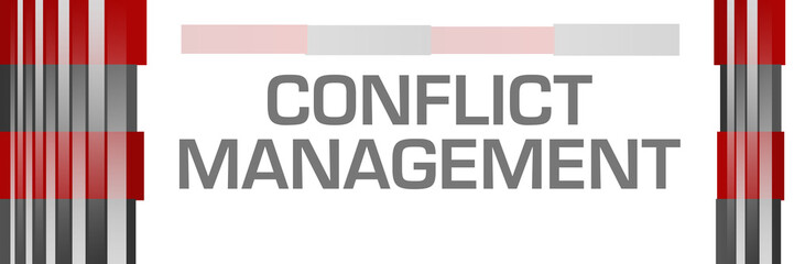 Obraz premium Conflict Management Red Grey Bars Both Sides 