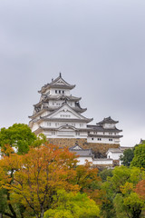 姫路城と紅葉　兵庫県姫路市　Himeji castle and  Autumn leaves　 Hyogo Himeji city