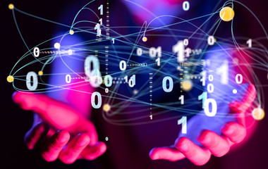 hand open in dark backgroubd