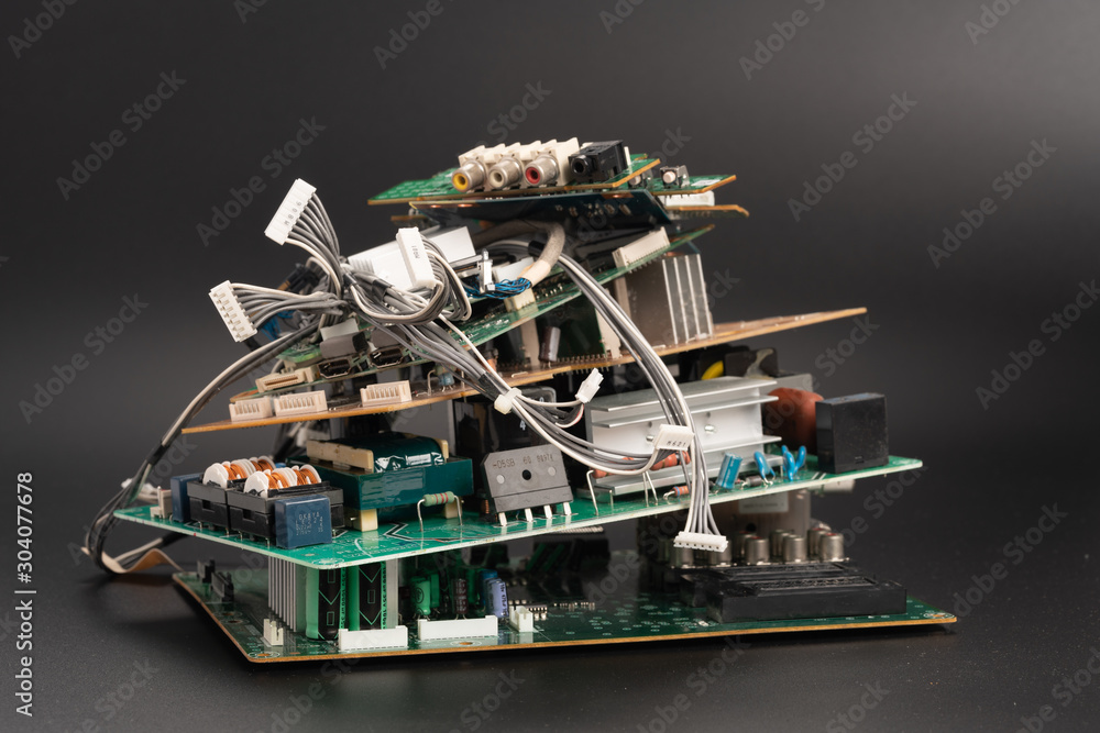 Canvas Prints electronic PCB garbage as background from recycle industry and old consumer devices