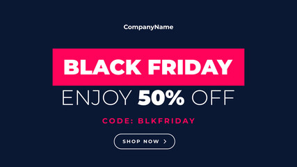 Black Friday Sale graphic design. Dark, minimalistic, high contrast, typographic banner.