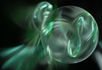Emerald drop. Abstract image. Computer generated. 3D rendering.