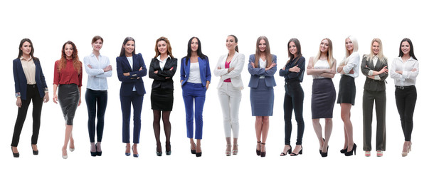 panoramic photo of a big business team standing together