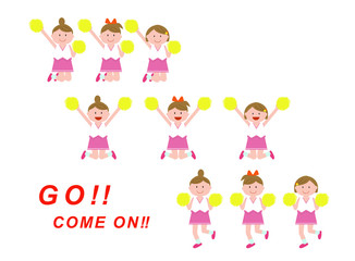 Cheerleader, girls, cheering