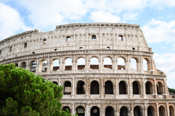 Fototapeta na wymiar View of the Colosseum, outside. Italy, Rome