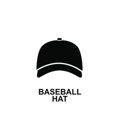 black Baseball hat logo icon design vector illustration