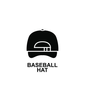 black Baseball hat logo icon design vector illustration