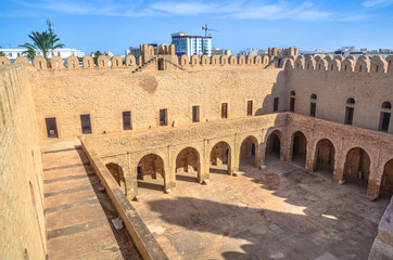 Naklejka premium The Ribat (fortress) inside the medieval medina of Sousse, Tunisia.