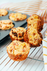 Ham, Sweetcorn and Tomato Muffins
