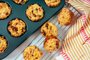 Ham, Sweetcorn and Tomato Muffins