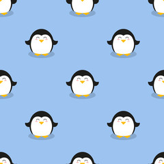 cute  penguin vector seamless pattern