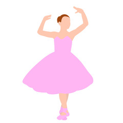 Fototapeta premium tutu; art; flat; cute; isolated; kid; young; ballerina; dancer; girl; ballet; dance; white; beautiful; people; cartoon; female; happy; pink; dress; vector; background; princess; pose; little; pointe