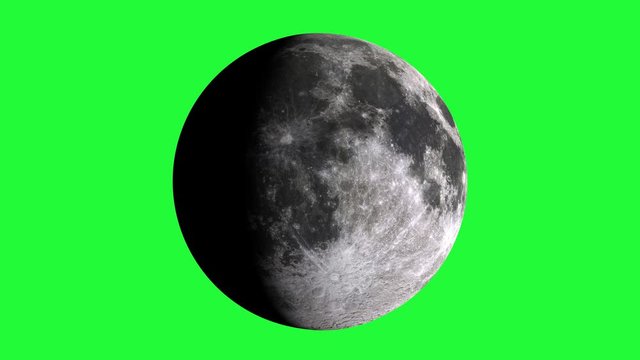 Moon Phases 4K time lapse video on green screen. High resolution and super detailed lunar phases.	
