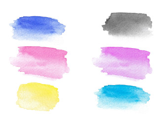 Set of watercolor brush strokes, watercolor stains