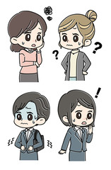 困った 女性 表情 イラスト