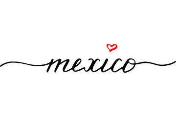 Mexico handwritten text vector