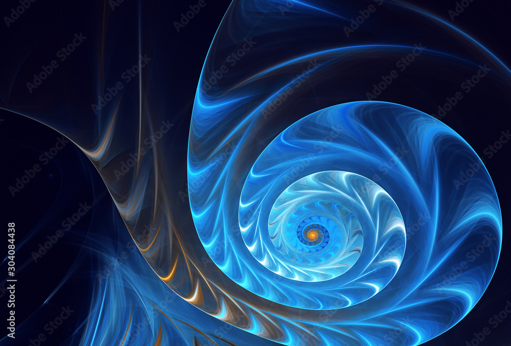 Poster abstract color dynamic background with lighting effect. fractal spiral. fractal art