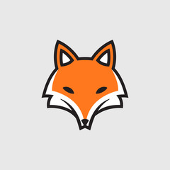 Fox head logo sign vector illustration