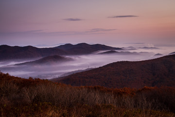 sunrise in the mountains