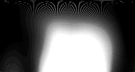 Halftone wave background. Curved gradient texture or pattern. Vertical gradient dots. Pop art texture. Vector illustration.