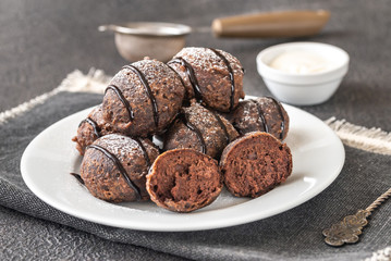 Chocolate pancake puppies