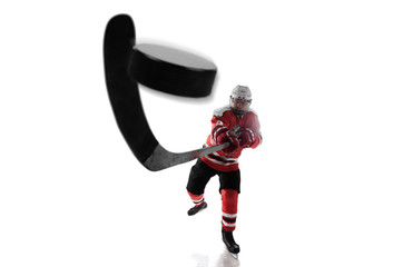 Ice hockey isolated on white