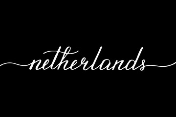 
Netherlands handwritten text vector script 

