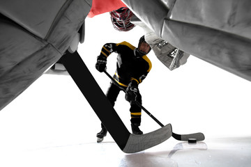 Ice hockey isolated on white