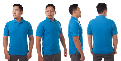 Blue Collared Shirt Design Template