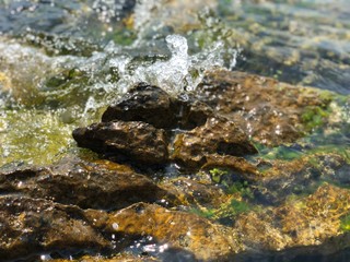 water on rocks