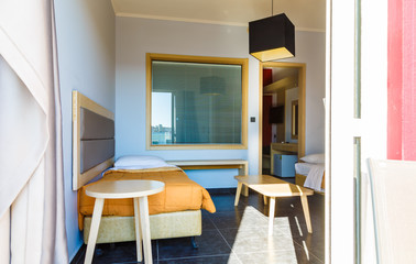 Spa room with bed for treatment. resort hotel room european