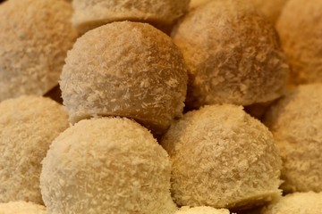 pile of white chocolate truffles 