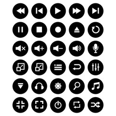media player icon vector design symbol
